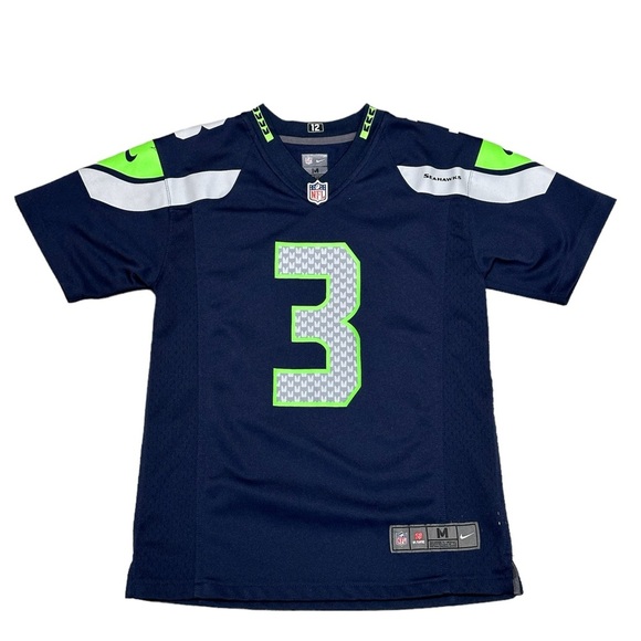 Nike Seattle Seahawks #3 Wilson Kids Youth Medium Short Sleeve Jersey Shirt NFL - Picture 3 of 8